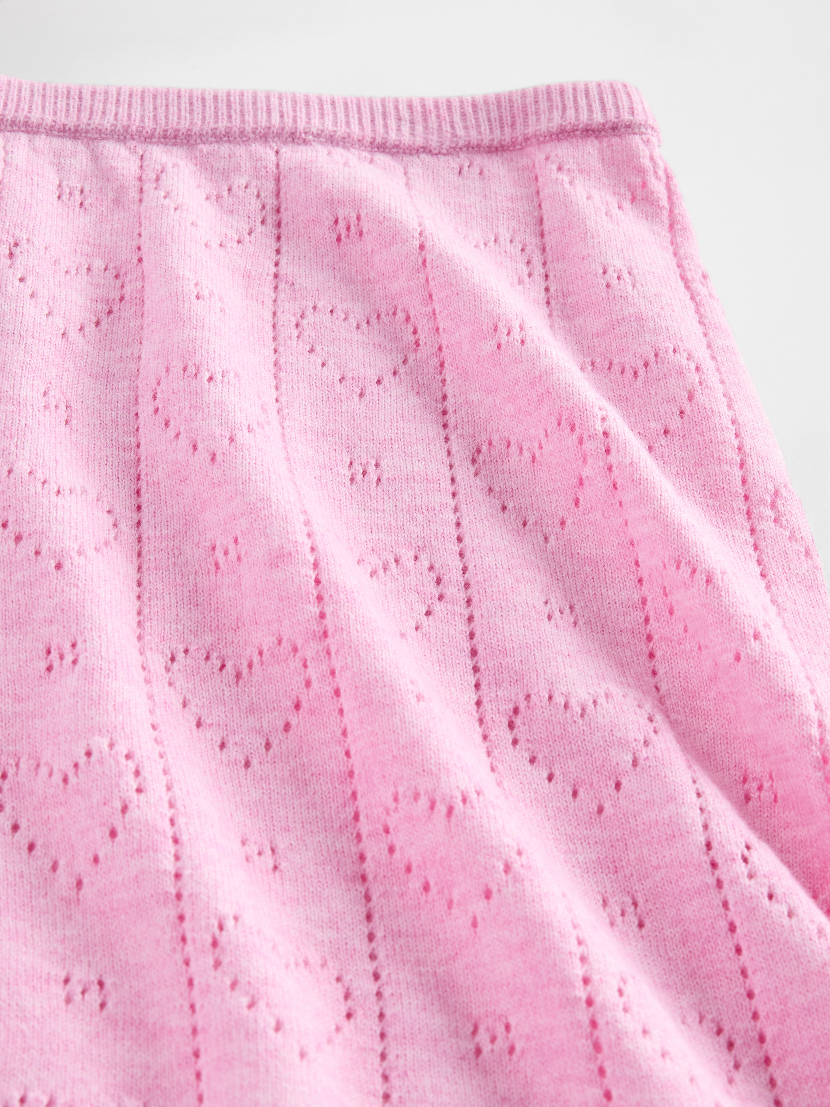 Lightweight CashSoft Pointelle Heart PJ Shorts - Pink - View 36