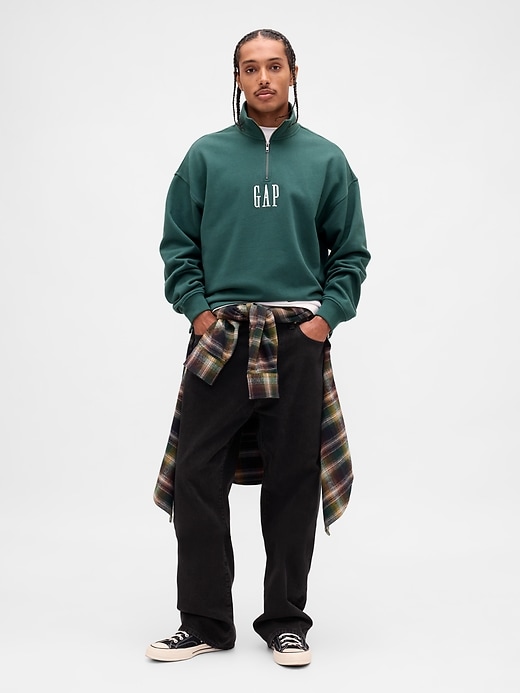 Image number 2 showing, Heavyweight Oversized Logo Quarter-Zip Pullover