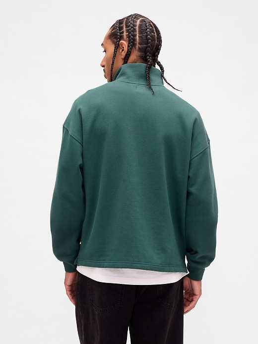 Image number 3 showing, Heavyweight Oversized Logo Quarter-Zip Pullover