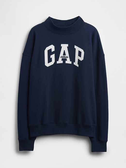 Image number 5 showing, Heavyweight French Terry Oversized Mockneck Logo Sweatshirt