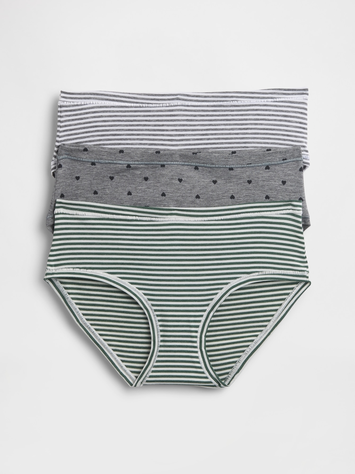 Breathe Hipster (3-Pack) - Grey Stripe, Heather Grey, & Green Stripe
