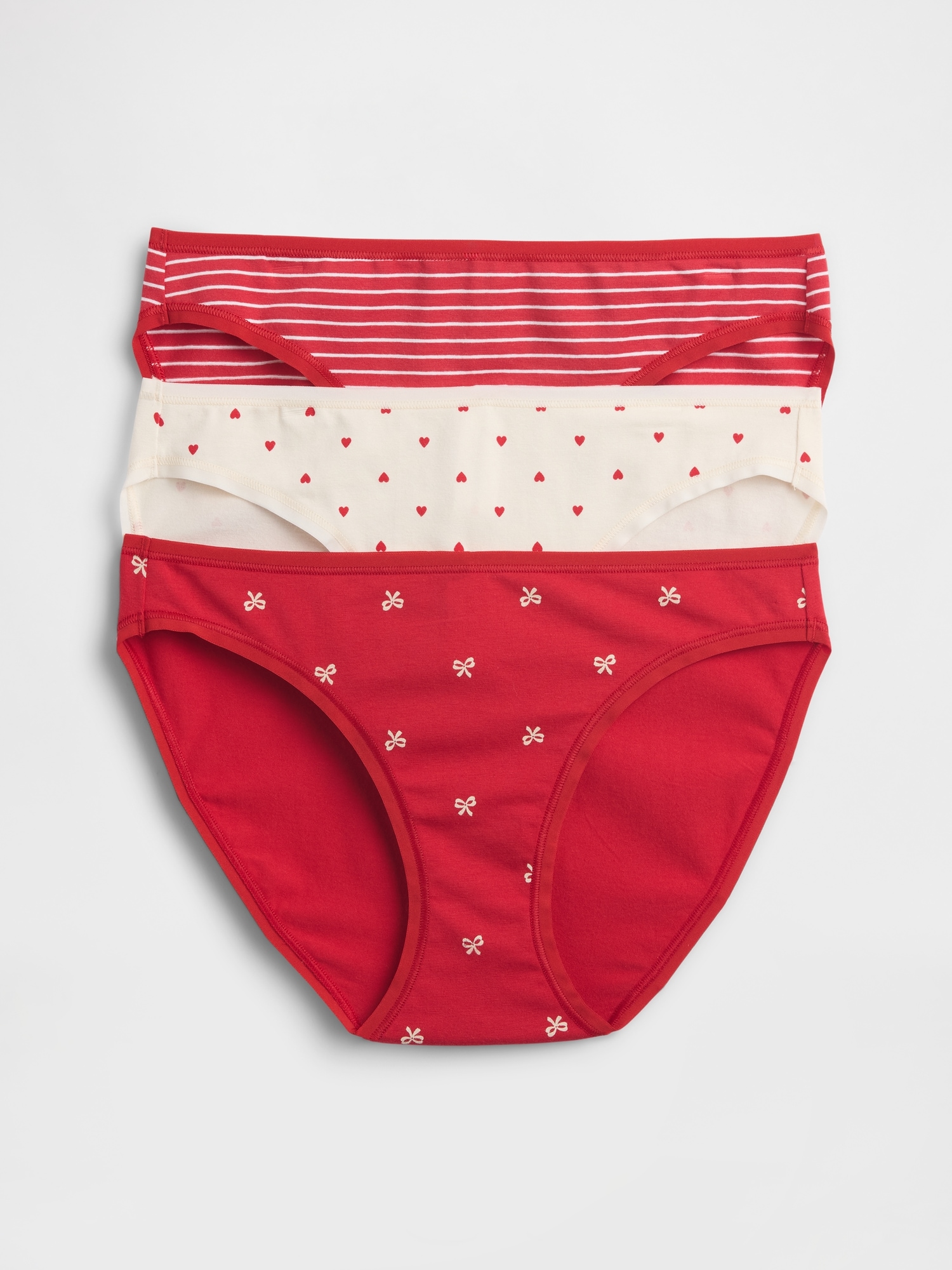 Gap Organic Stretch Cotton Bikini (3-pack) In Red
