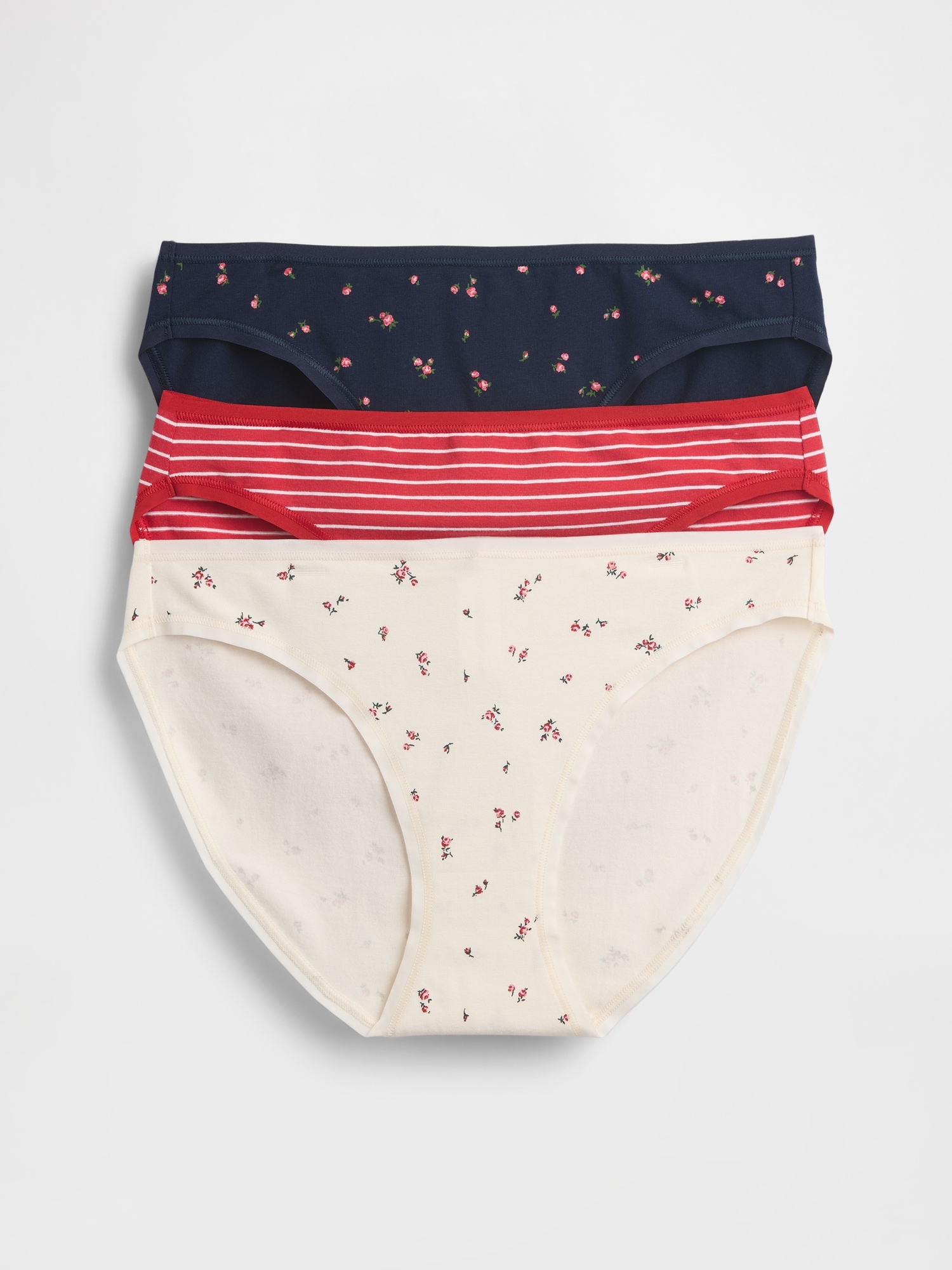 Organic Stretch Cotton Bikini (3-Pack) - Holiday Floral Print