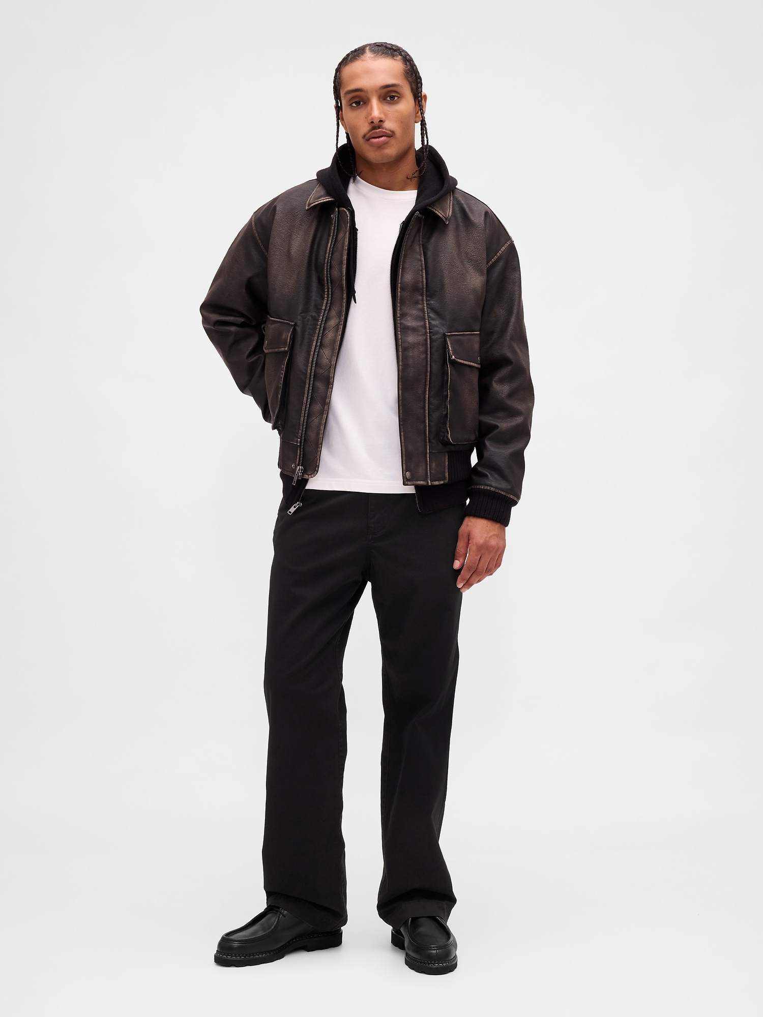 Heavyweight Twill '90s Loose Khakis - Black