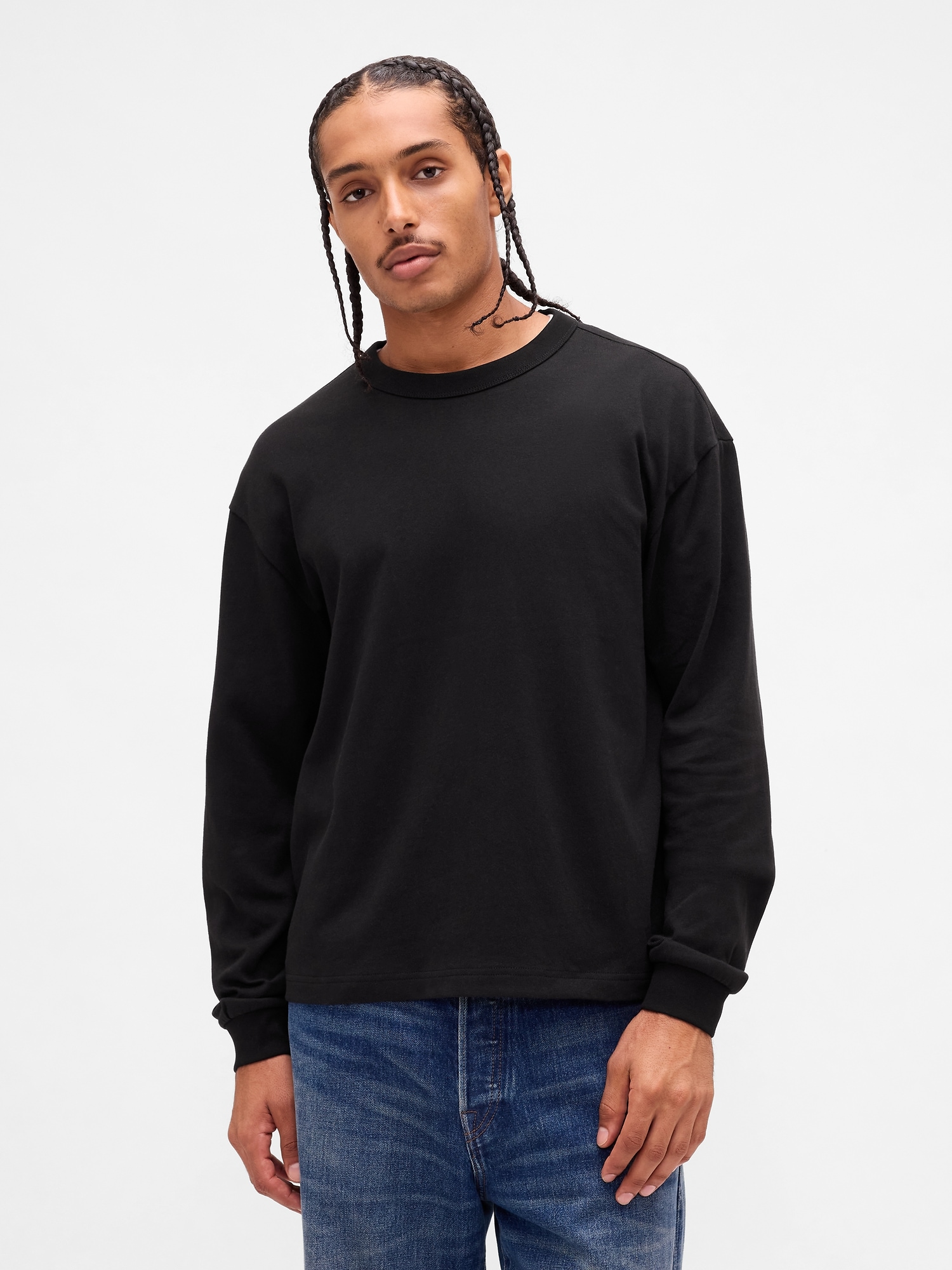 Gap Heavyweight Crop T-shirt In Black