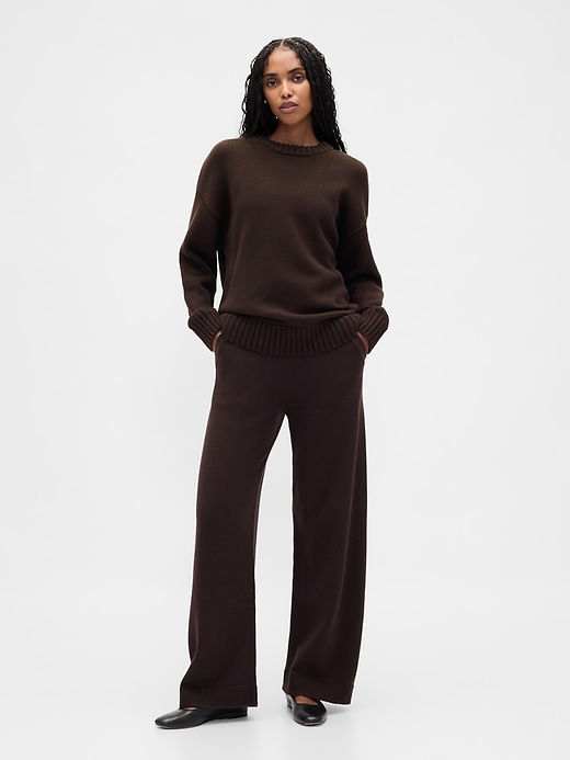 Image number 1 showing, 100% Cotton Relaxed Sweater Pants