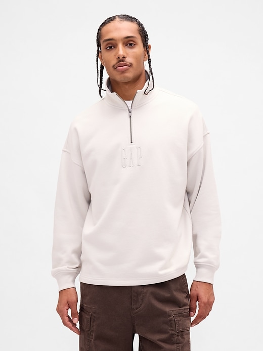 Image number 1 showing, Heavyweight Oversized Logo Half-Zip Pullover