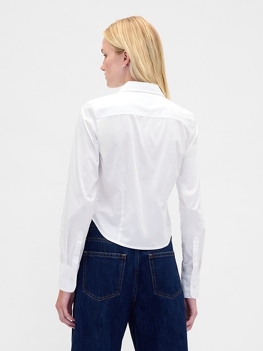 Image number 3 showing, Organic Cotton Fitted Crop Shirt