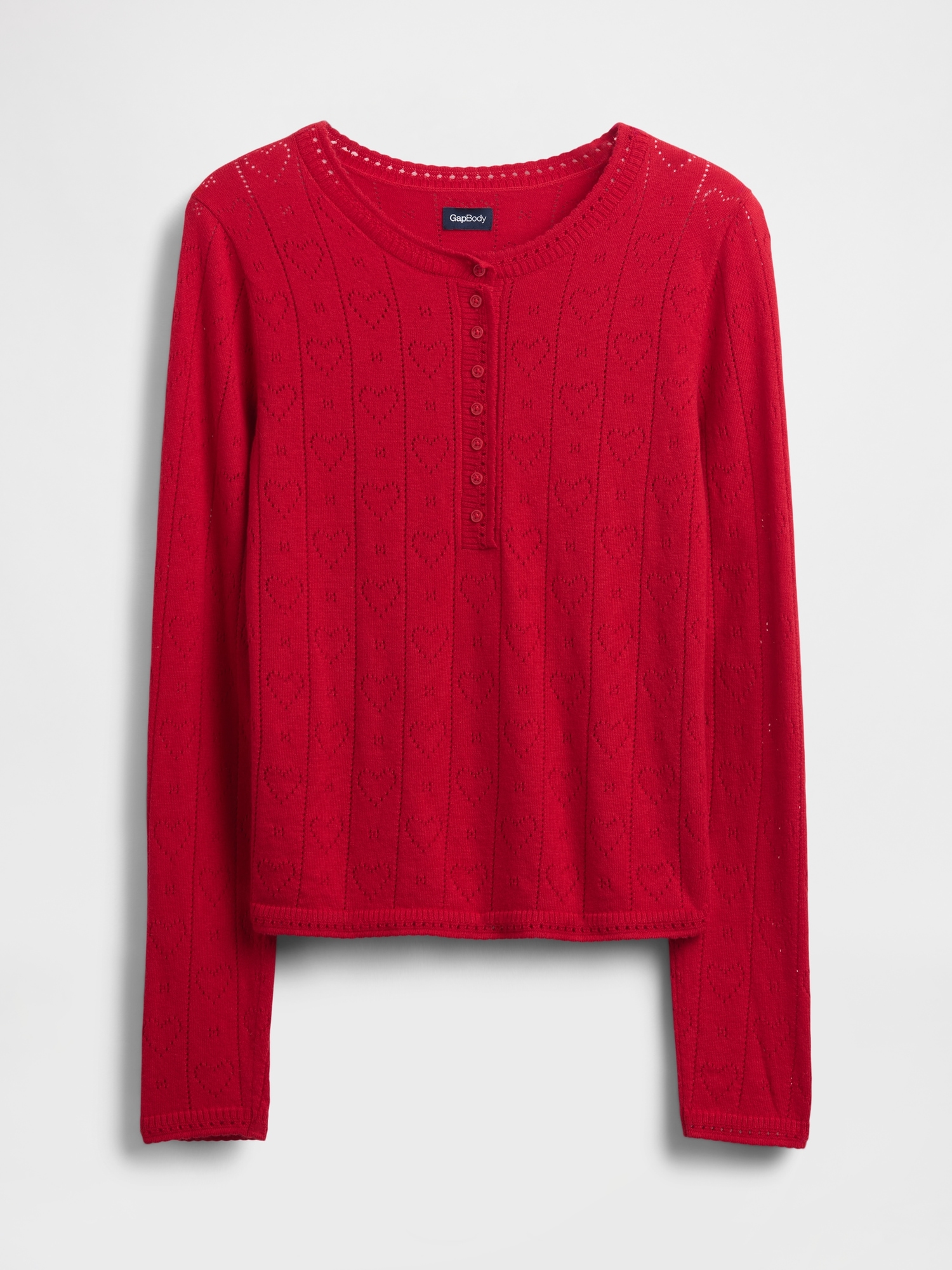 Lightweight CashSoft Pointelle Heart PJ Top