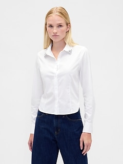 Organic Cotton Fitted Crop Shirt