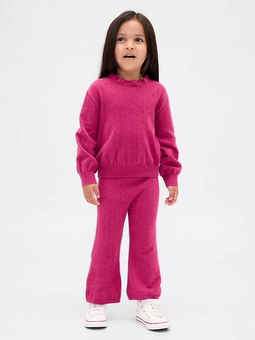 Image number 1 showing, Baby & Toddler CashSoft Pointelle Flare Pants