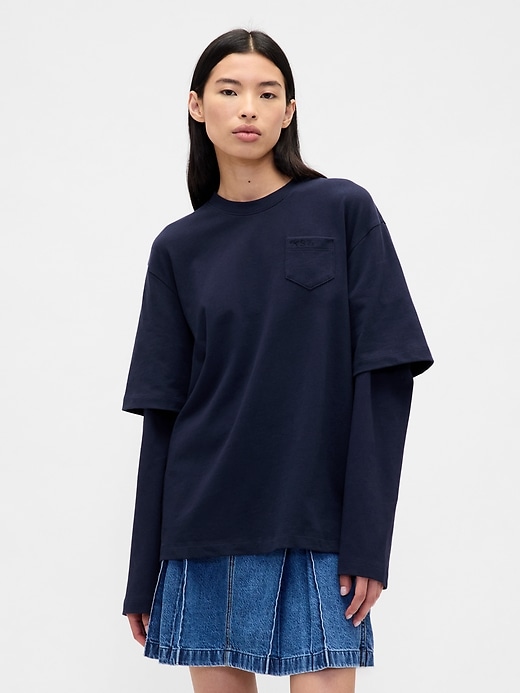 Gap × Sandy Liang Adult Heavyweight Organic Cotton Layered T-Shirt