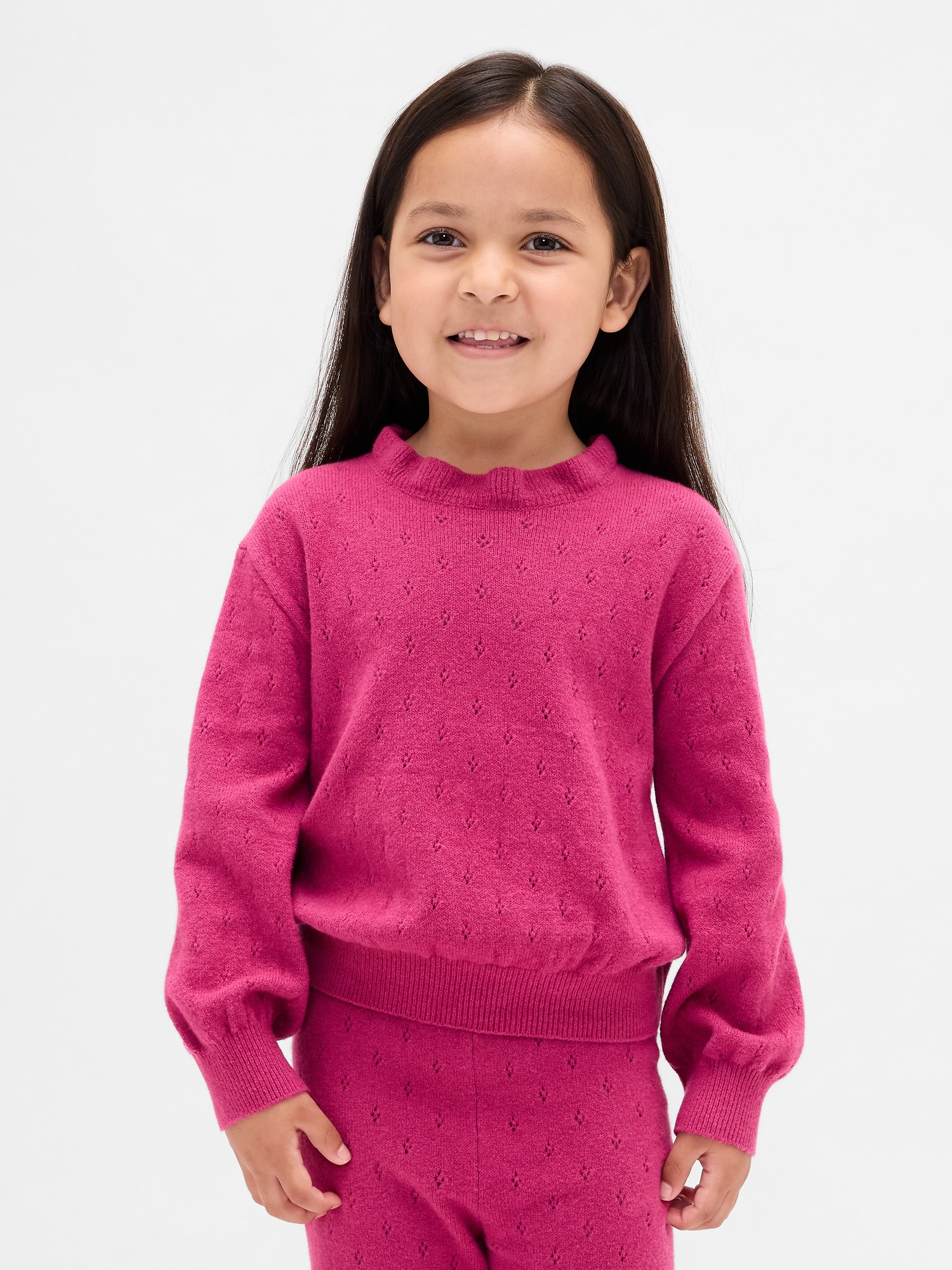 Baby & Toddler CashSoft Pointelle Sweater - Cerise Maroon