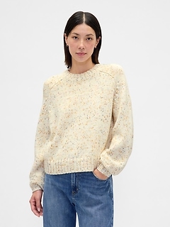Cotton-Blend Relaxed Crewneck Sweater