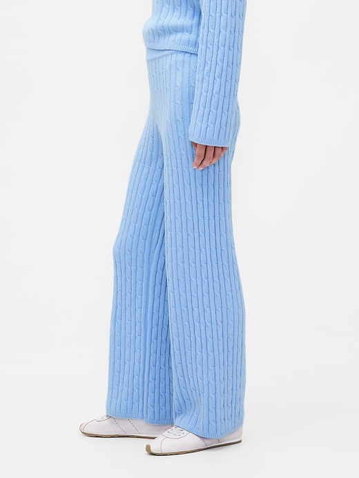 Image number 3 showing, CashSoft Cable-Knit Sweater Pants
