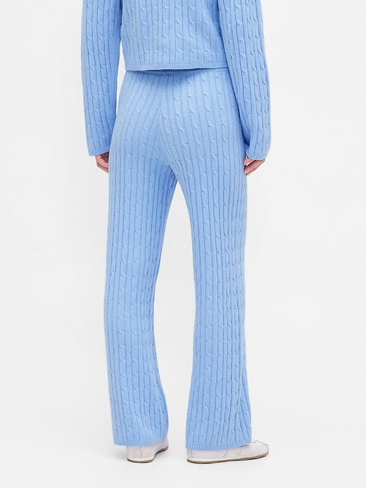 Image number 4 showing, CashSoft Cable-Knit Sweater Pants