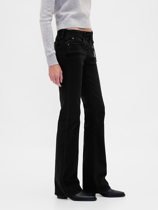 Image number 3 showing, Low Rise Long & Lean Lace-Up Jeans
