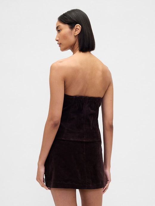 Image number 3 showing, Corduroy Strapless Crop Vest