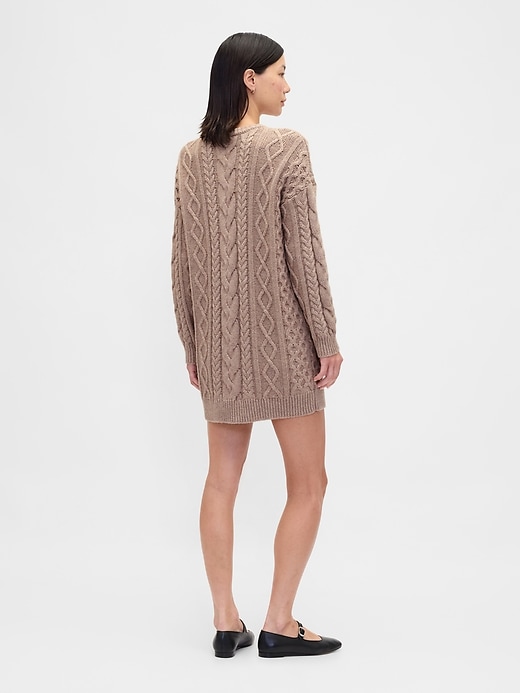 Image number 2 showing, Cable-Knit Mini Sweater Dress