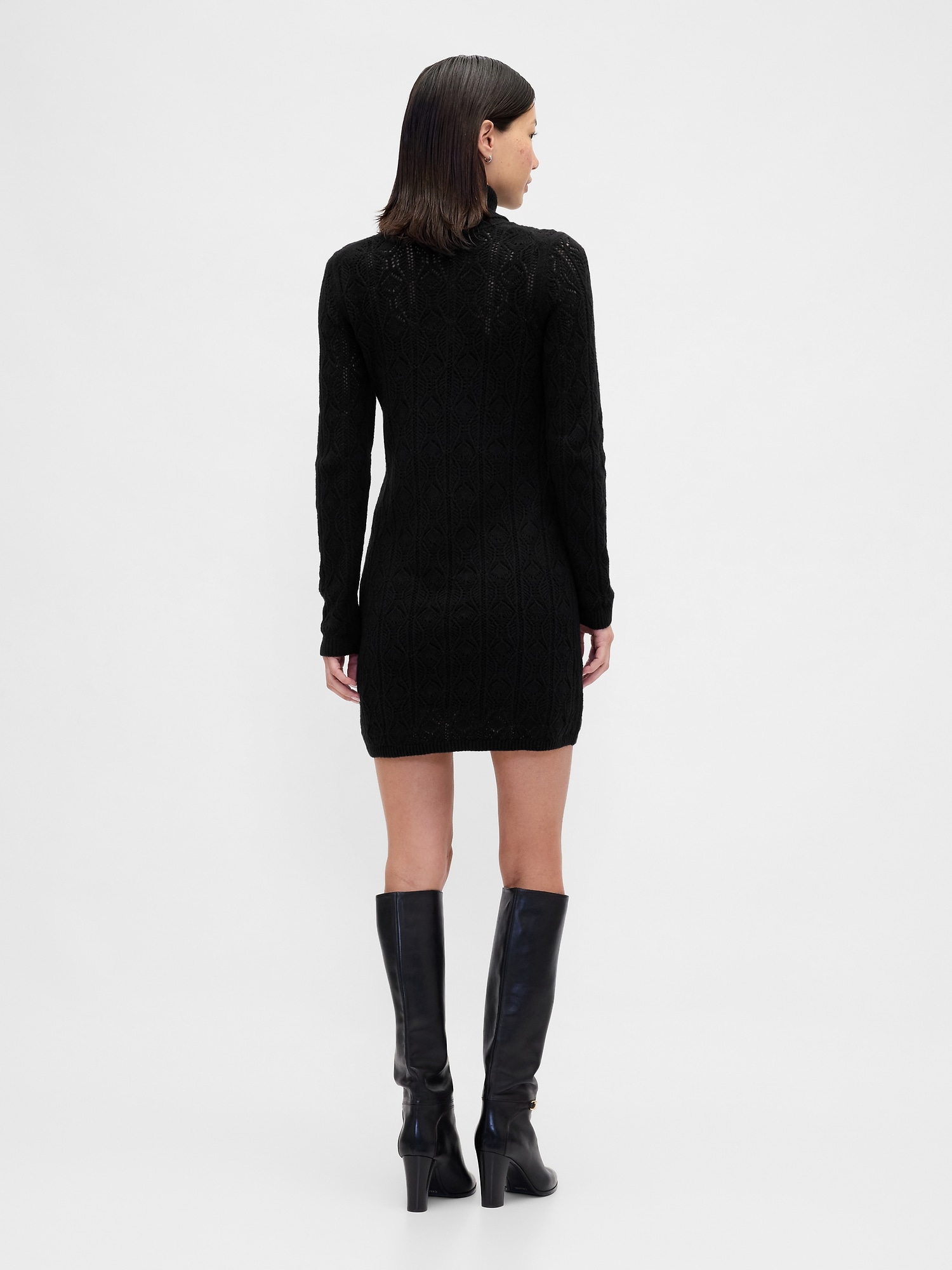 CashSoft Pointelle Turtleneck Sweater Dress