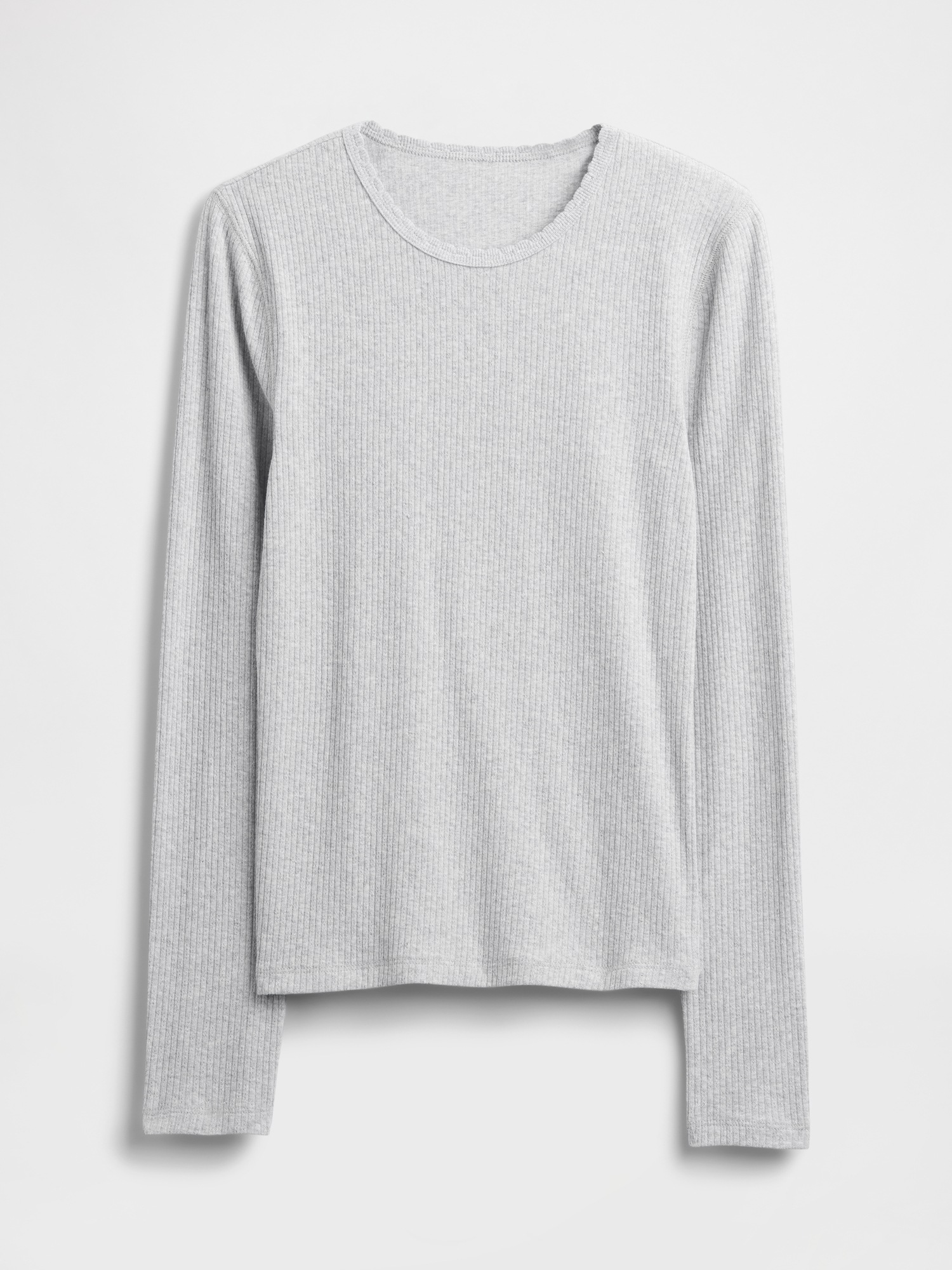Женская футболка Gap Pointelle Rib, цвет: Угольный серый — фото 5