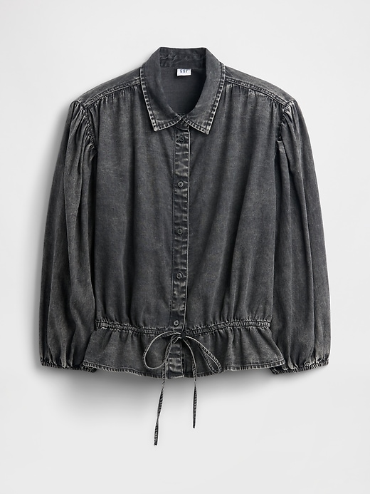 Image number 5 showing, Denim Tie-Waist Top