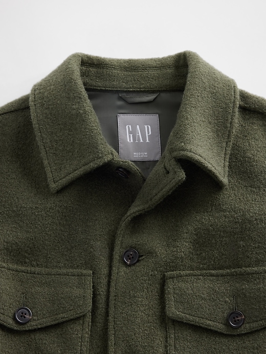 Image number 4 showing, Wool-Blend Relaxed Shirt Jacket
