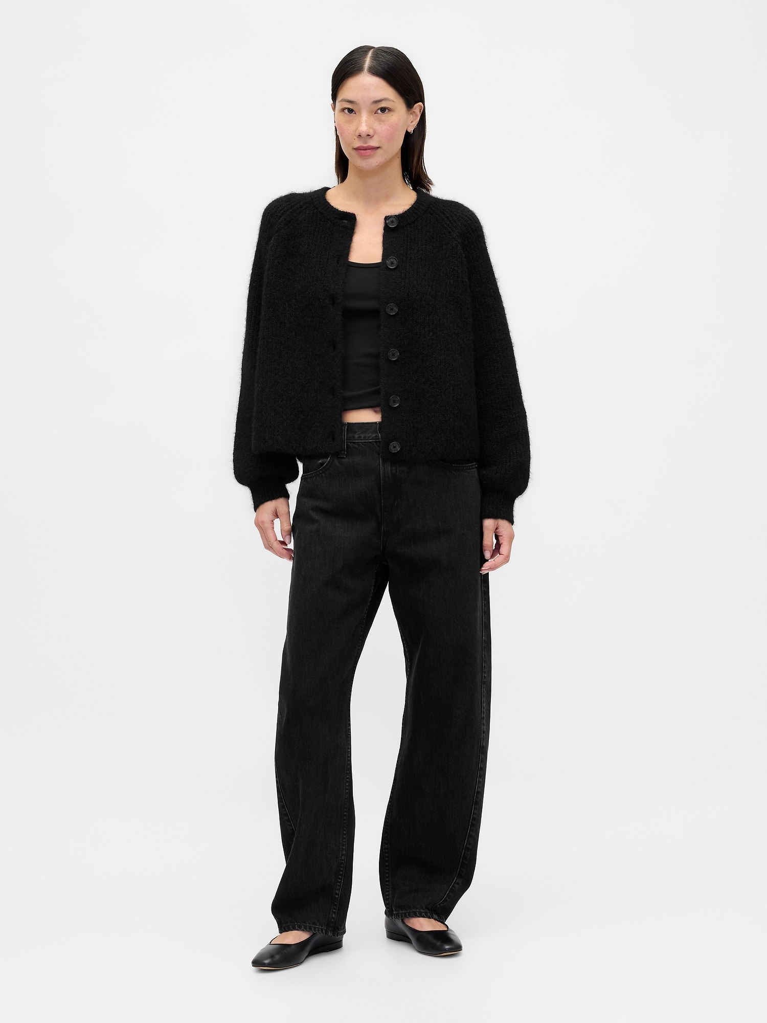 Fuzzy Shaker Stitch Cardigan