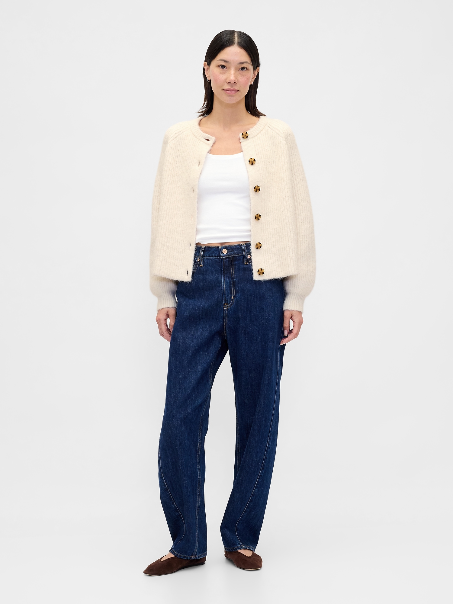 Fuzzy Shaker Stitch Cardigan