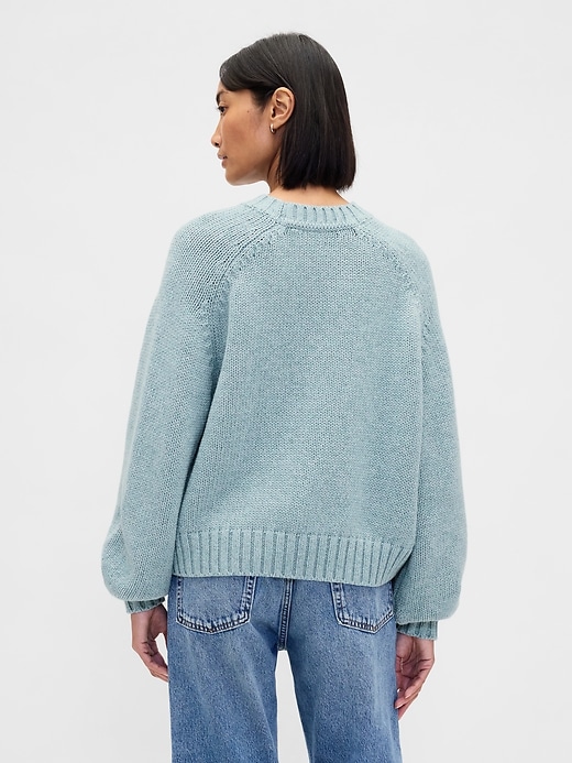 Image number 3 showing, Relaxed Saddle-Sleeve Crewneck Sweater
