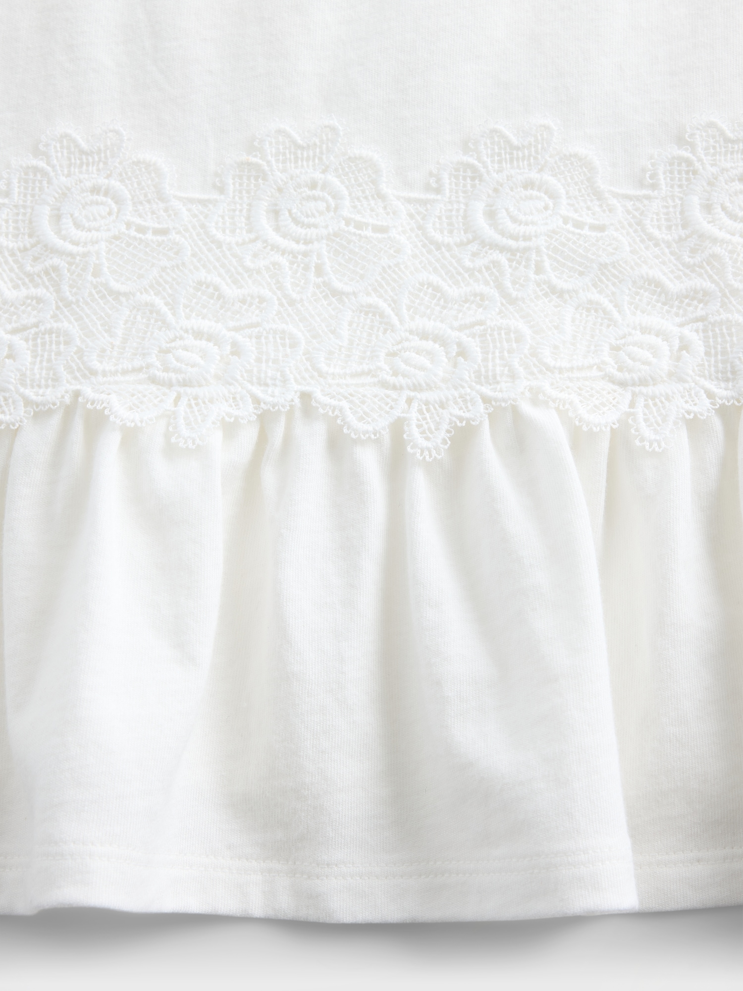 Kids Lace-Trim Peplum T-Shirt