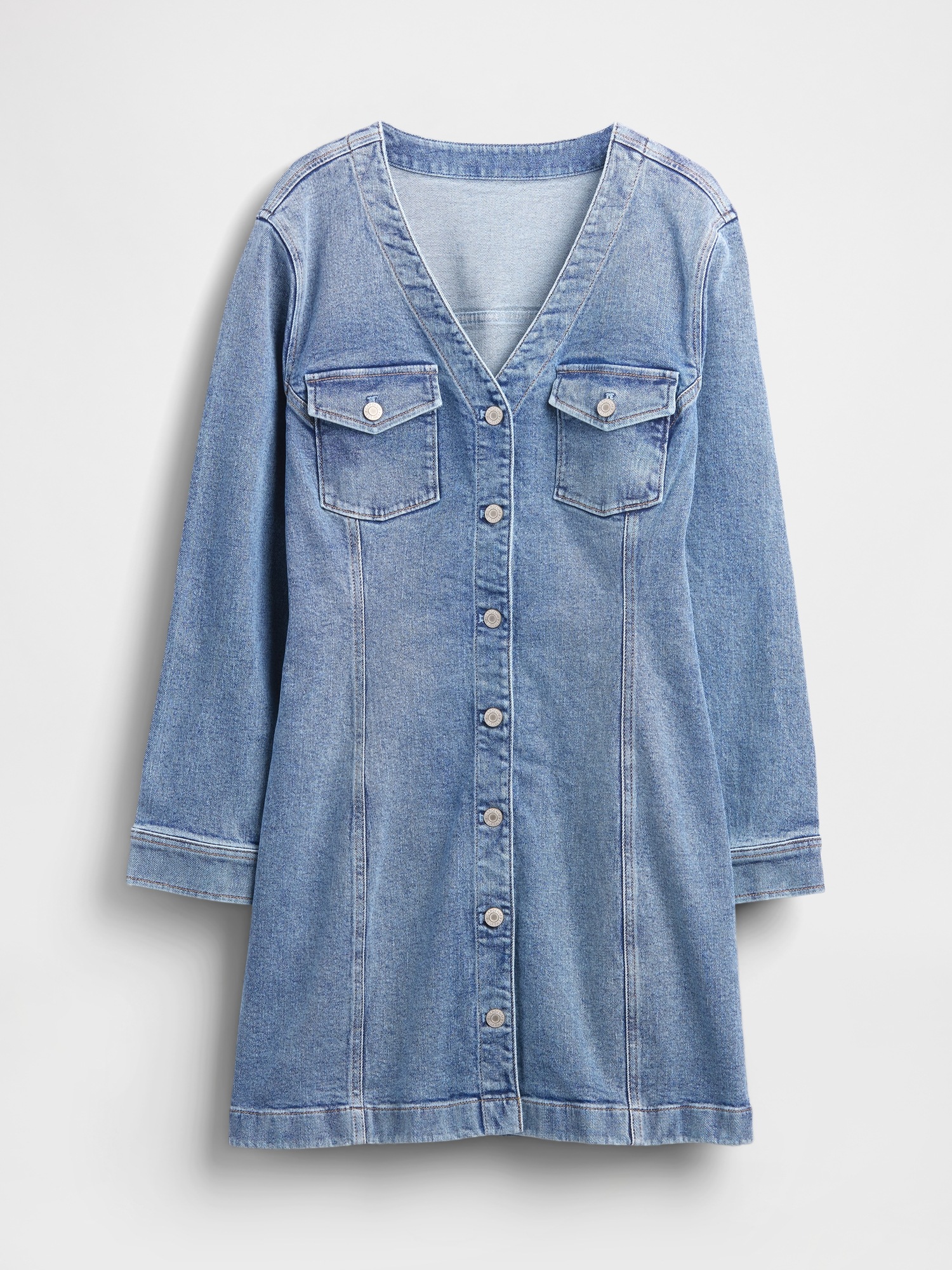 Женское платье Gap Denim Pocket Mini, цвет: Светлая варка — фото 3