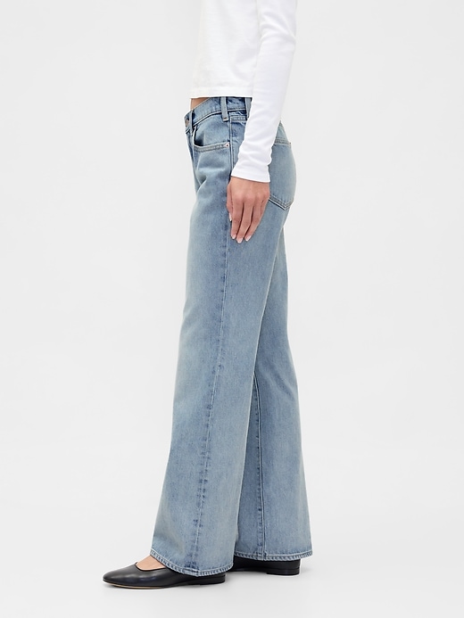 Image number 3 showing, Mid Rise Relaxed Flare Jeans