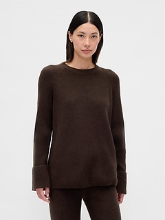 CashSoft Shaker-Stitch Boyfriend Sweater