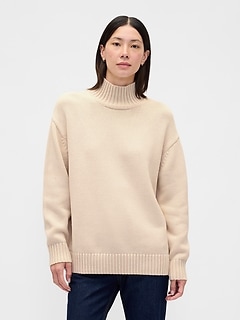 100% Cotton Oversized Mockneck Sweater