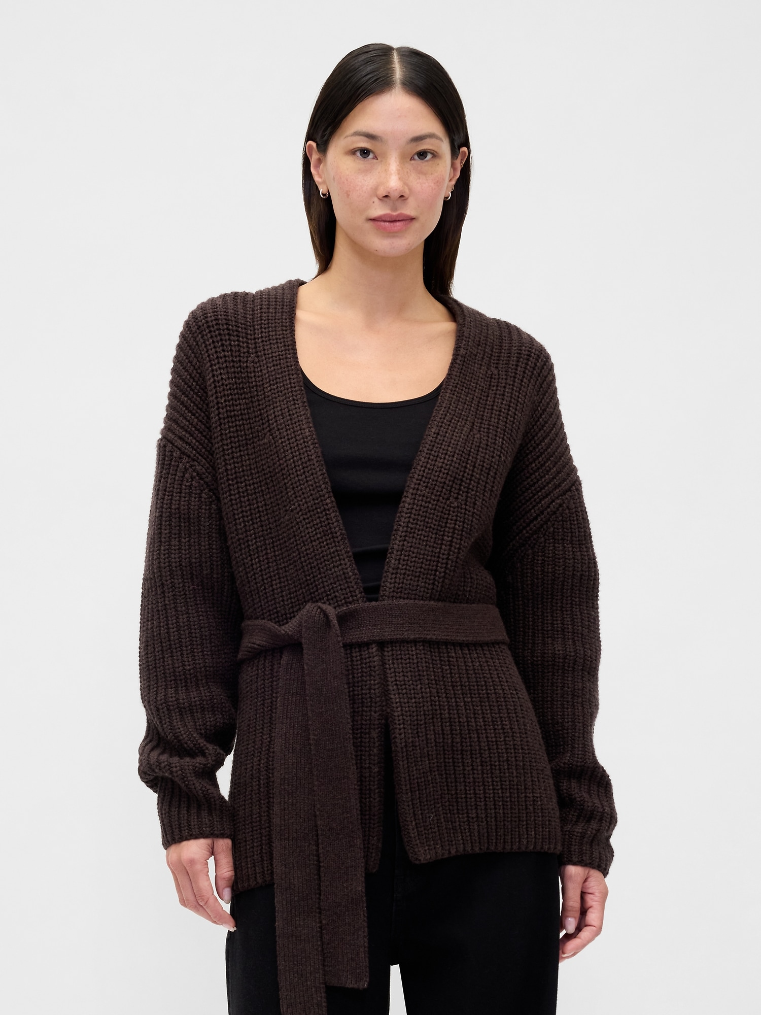 Gap Oversized Wrap Cardigan Sweater In Brown