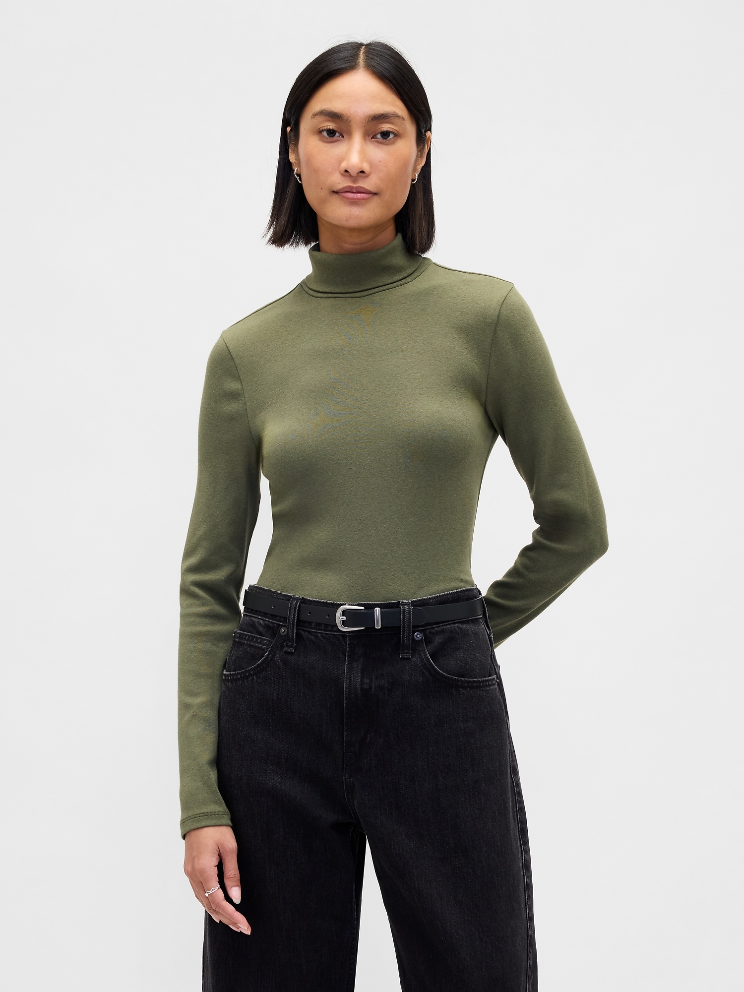 Modern Rib Turtleneck - Army Jacket Green