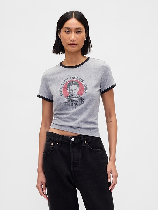 Image number 1 showing, Stranger Things Organic Cotton VintageSoft Crop T-Shirt