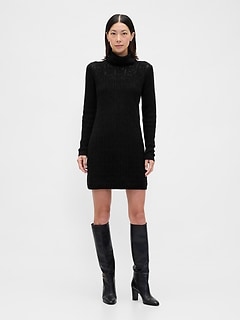 CashSoft Pointelle Turtleneck Sweater Dress