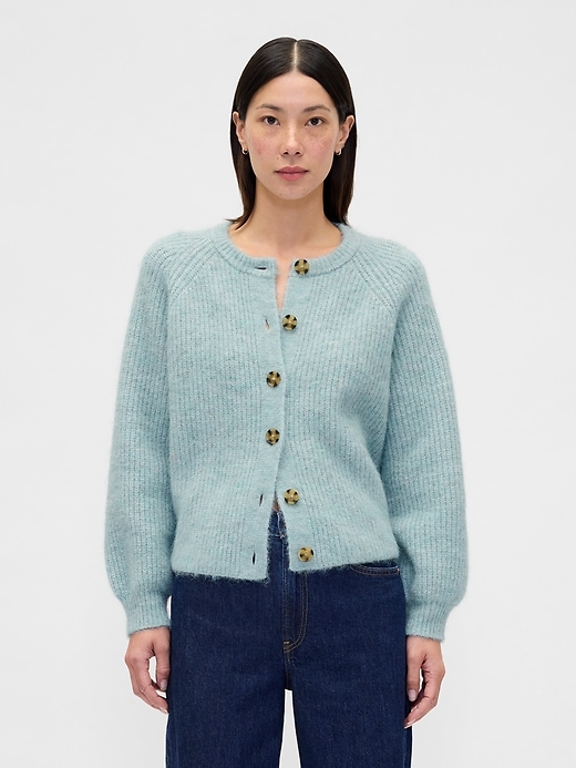 Image number 1 showing, Fuzzy Shaker Stitch Cardigan