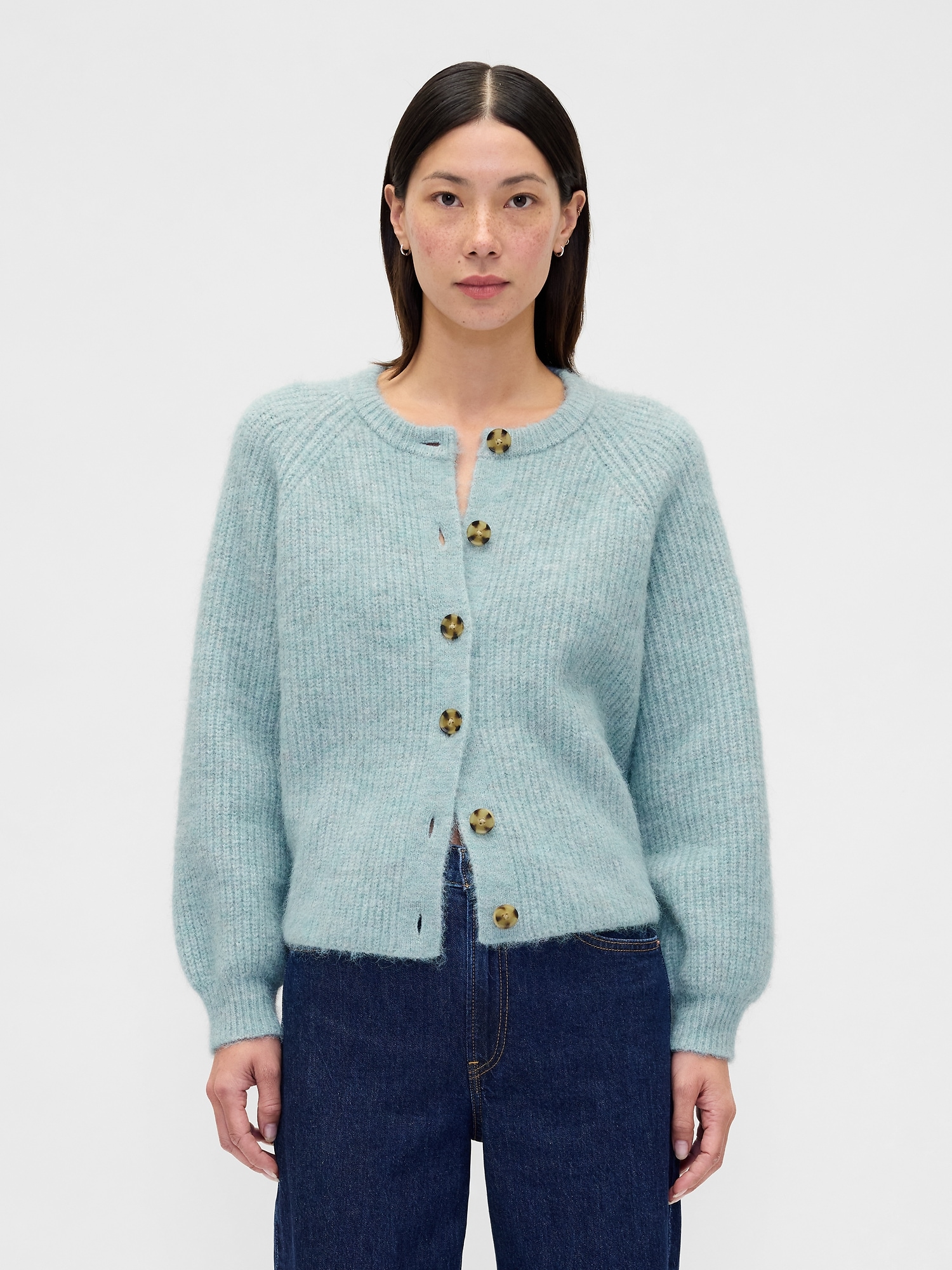 Gap Fuzzy Shaker Stitch Cardigan