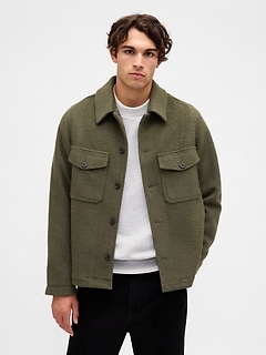 Wool-Blend Relaxed Shirt Jacket