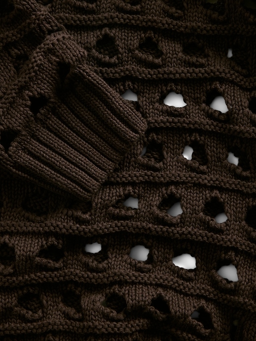 Image number 2 showing, 100% Cotton Oversized Pointelle Cardigan