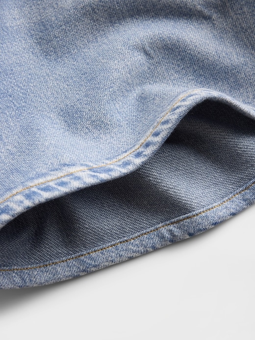 Image number 5 showing, Mid Rise Printed Knit Denim Shorts