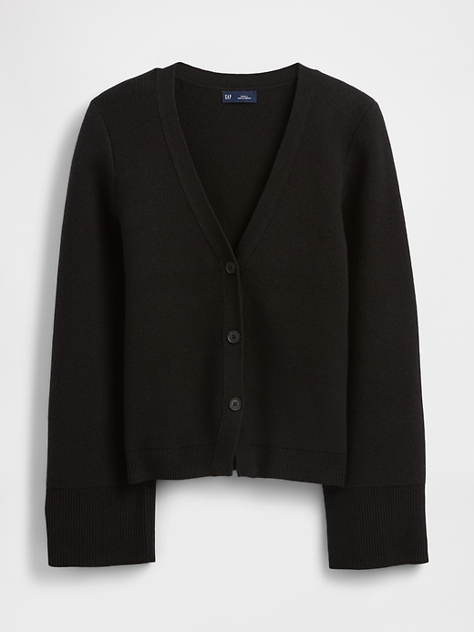 Image number 5 showing, Cotton-Blend Relaxed V-Neck Cardigan Sweater