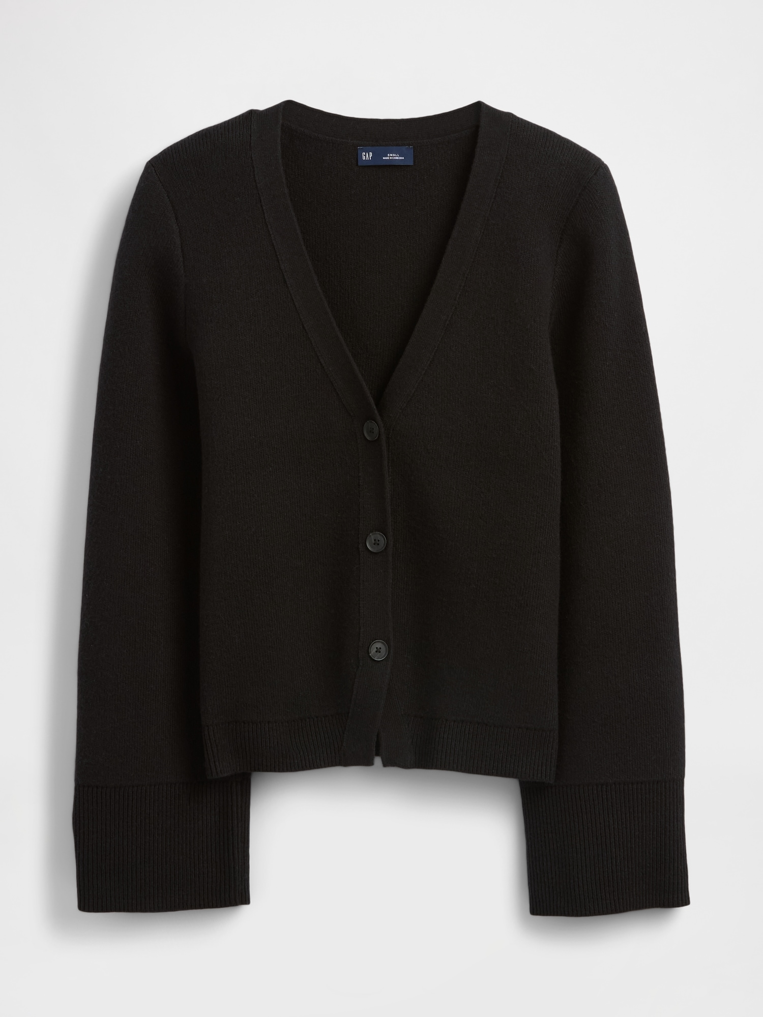 Cotton-Blend Relaxed V-Neck Cardigan Sweater