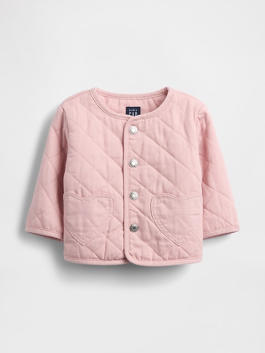 Image number 1 showing, Baby Quilted Heart Pocket Jacket