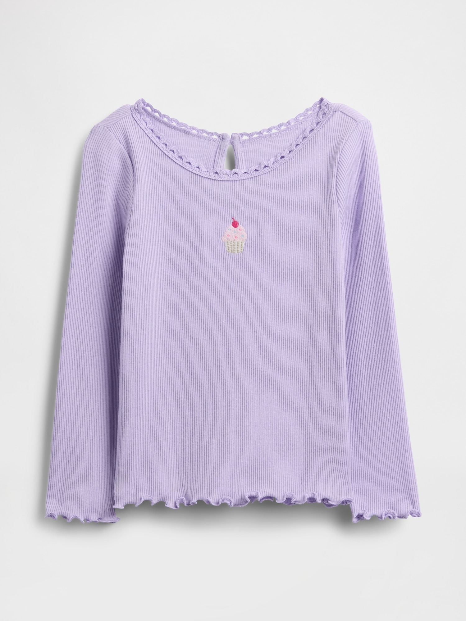 Baby & Toddler Embroidered Graphic Rib T-Shirt - Purple Lotus