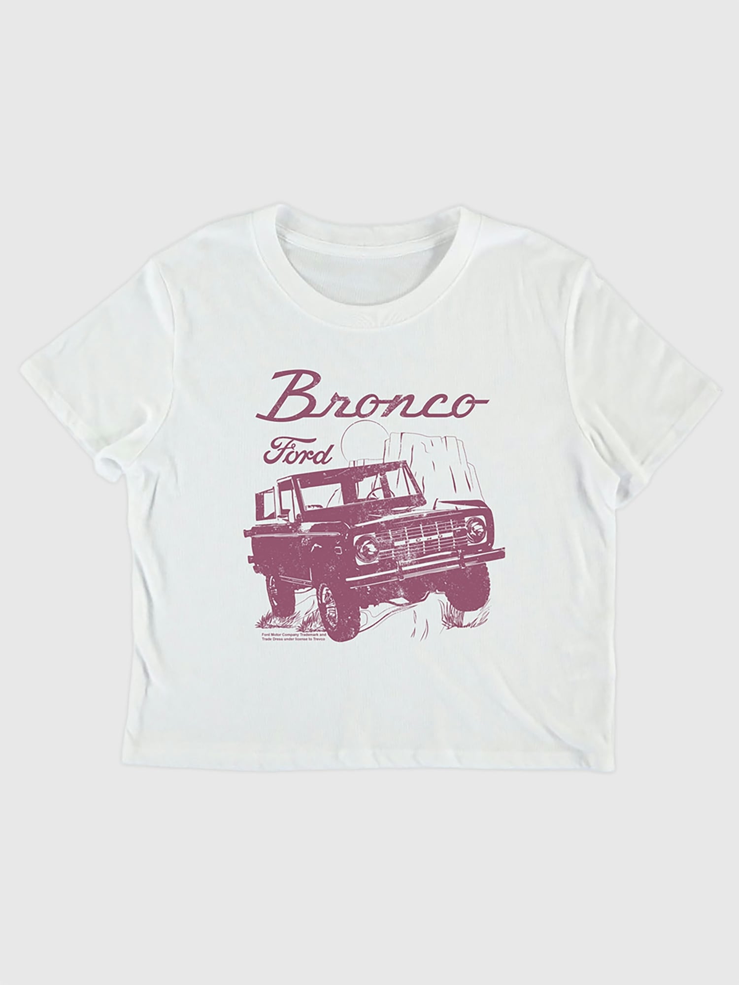 Ford Bronco Wild West Crop T-Shirt - White
