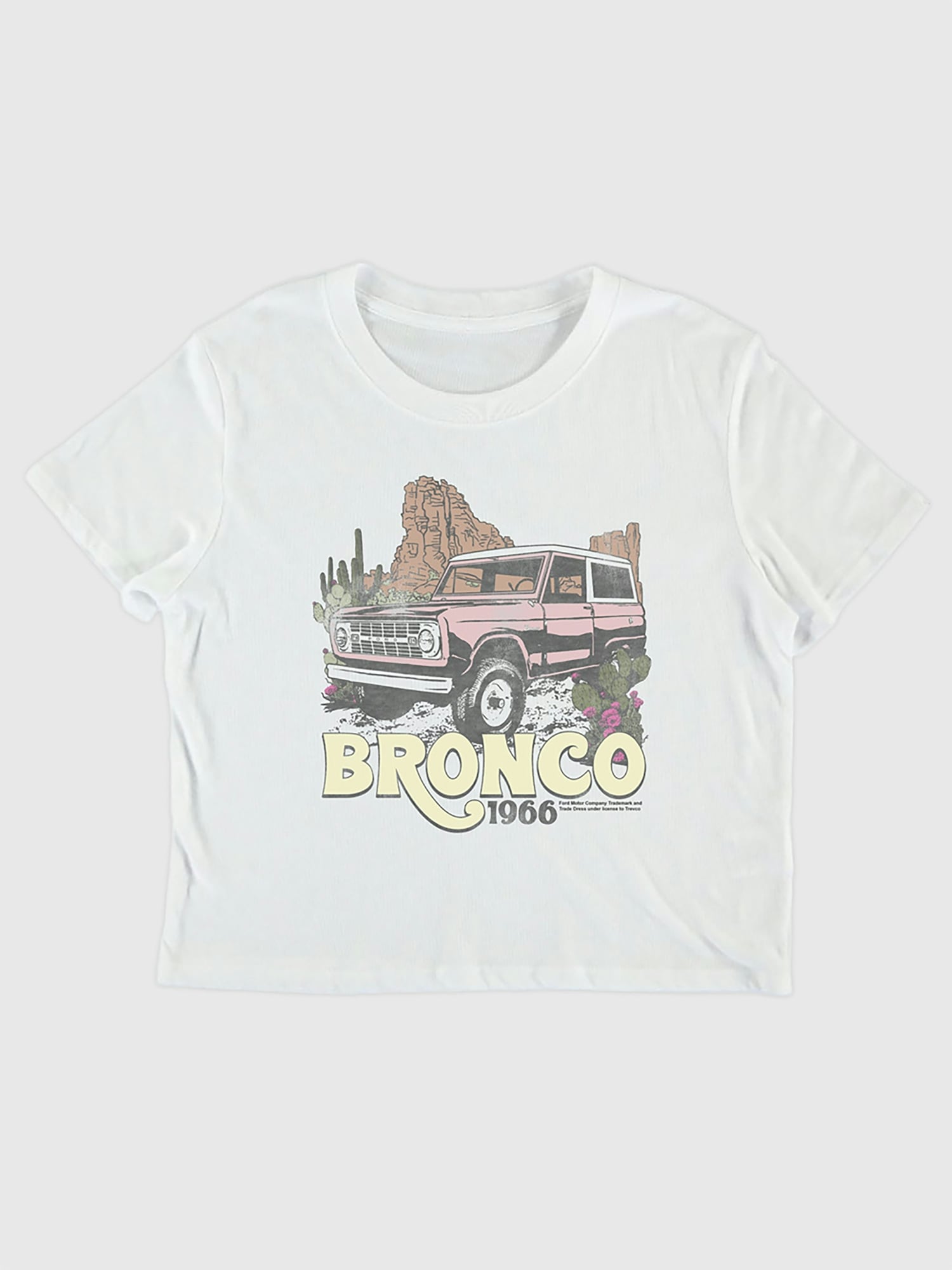 Ford Bronco Desert 1966 Crop T-Shirt - White
